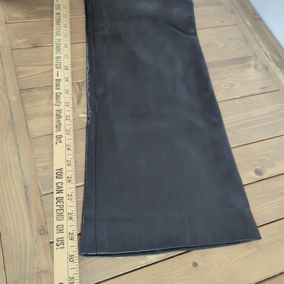 Vintage Danier Black Leather High Rise Bootcut Pants - Picture 8 of 12